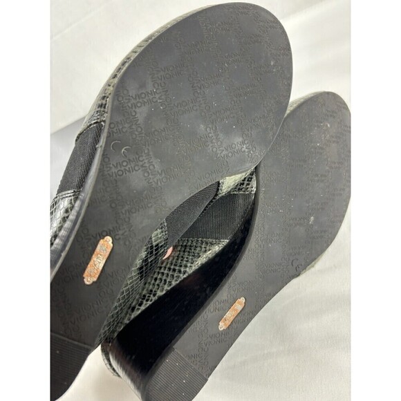 Vionic Stanton Wedge Ankle Boot Bootie Grey Black Snakeprint 8.5 Arch Support - Picture 9 of 12